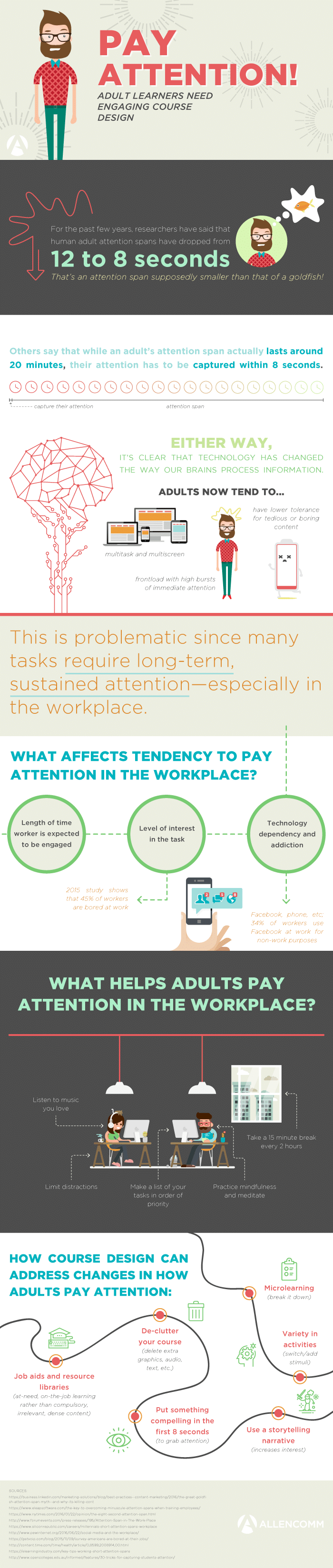 Infographic - Pay Attention-Adult Learners Need Engaging Course Design -- Allen Communication