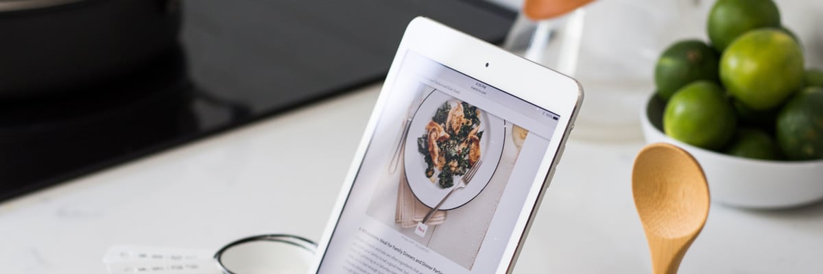 Recipe Displayed on Tablet