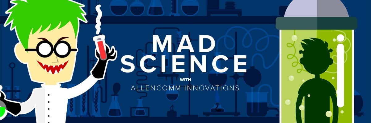 Graphic of Crazy Scientist with Beaker of Liquid
