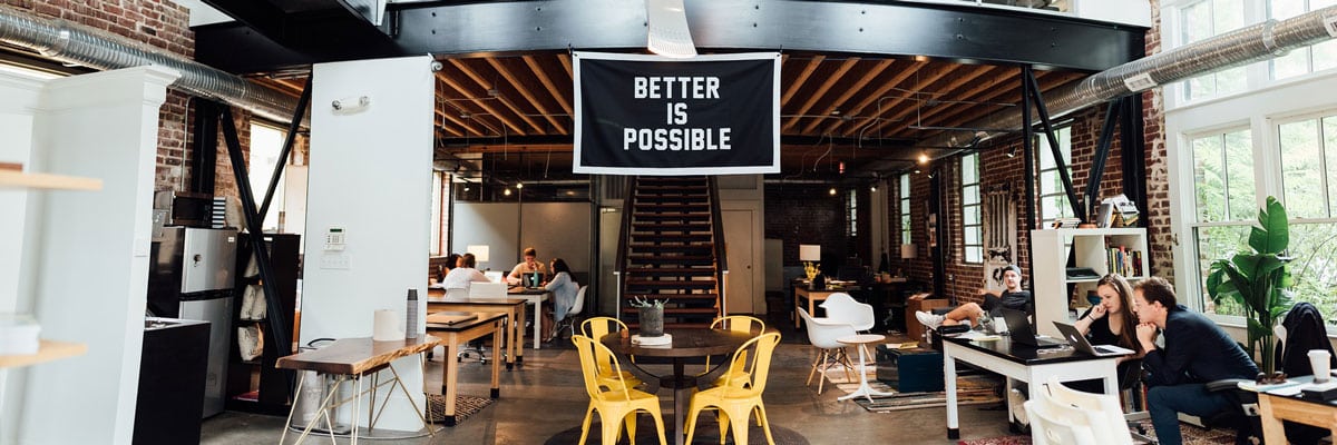 Panoramic View of Large Modern Office Space