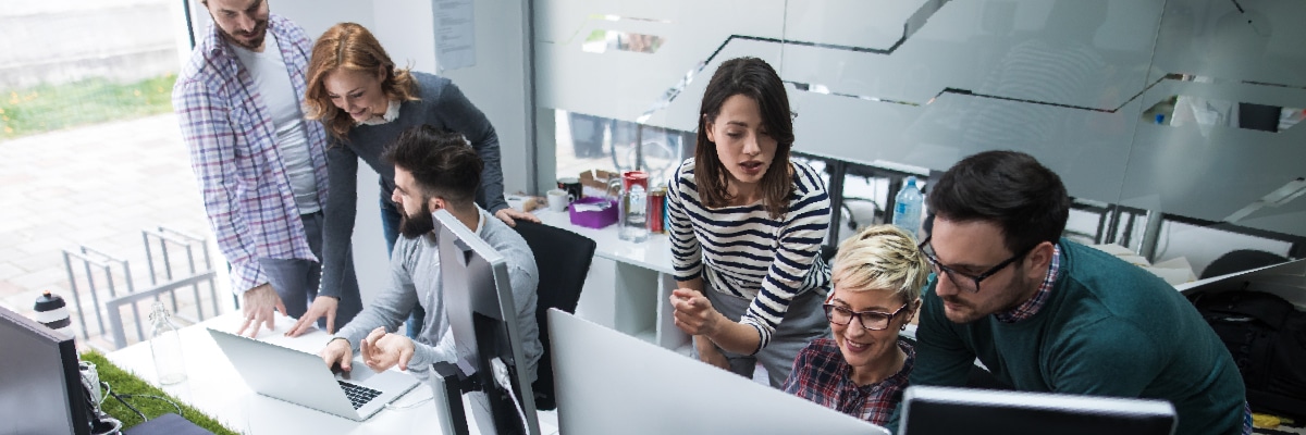 People in an Office Working and Collaborating