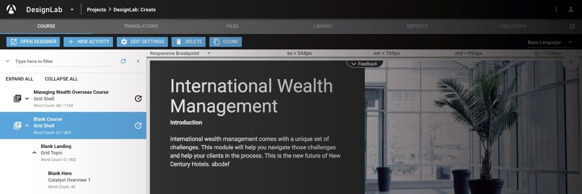Screenshot of DesignLab Being Used