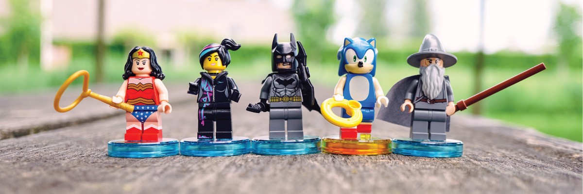 Lego Figurines Placed in a Line Facing Forward
