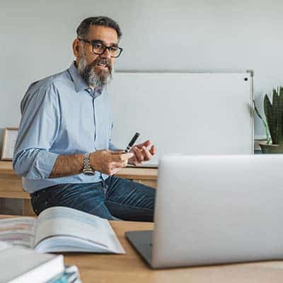 Person designing a custom eLearning course