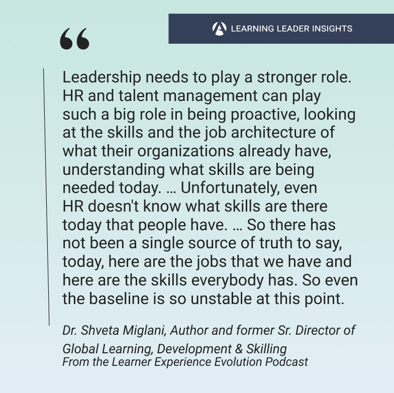 Quote on skills-based planning and the challenge of building a workforce skills inventory