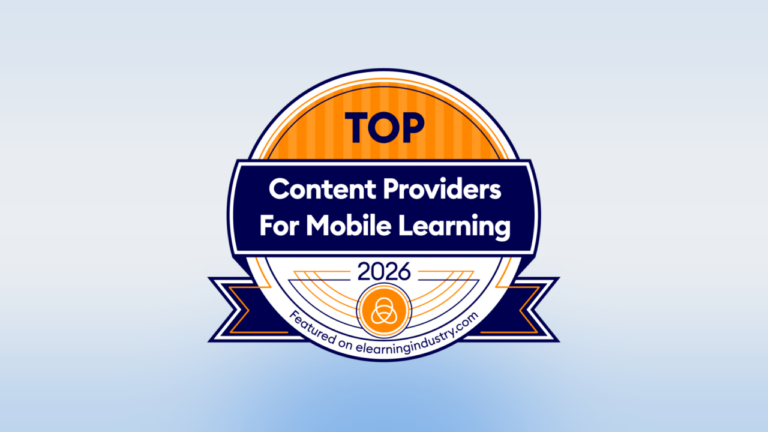 eLearning Industry 2026 Top Content Providers for Mobile Learning badge